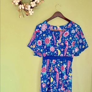 Hi-Lo Floral + Bird Dress 🍃🌻🌸